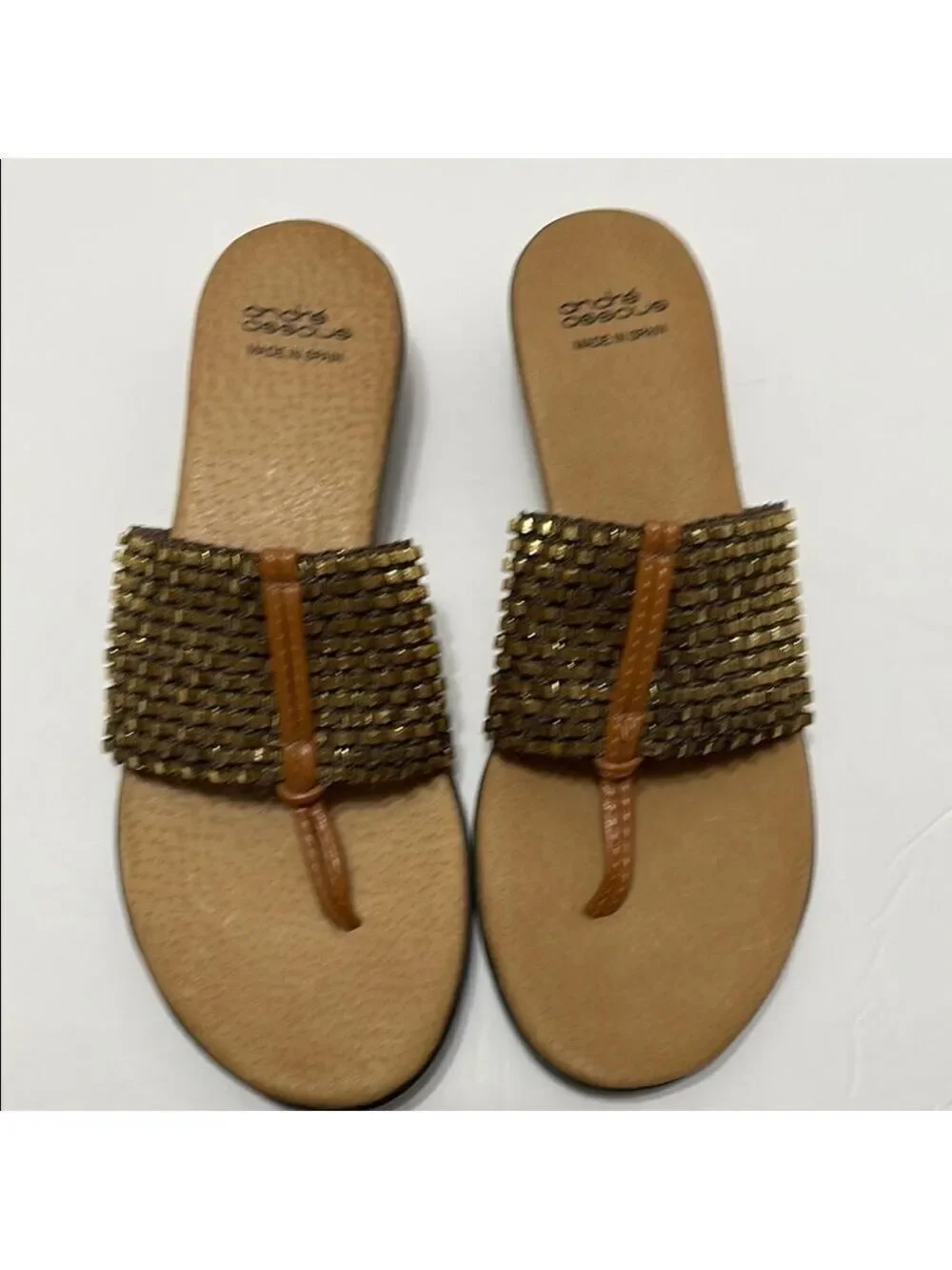 ANDRE ASSOUS LEATHER SANDALS SZ 37